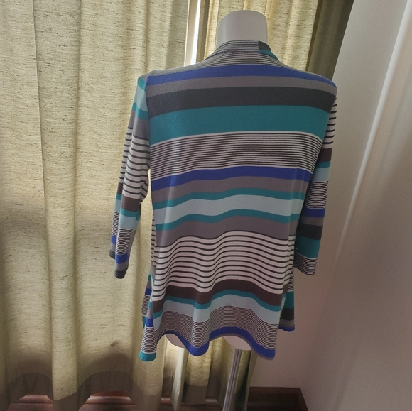 5/$16 Blue, Teal, and Grey Drape Front Cardigan - Picture 2 of 2